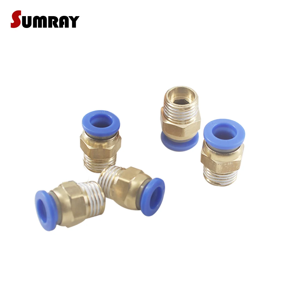 SUMRAY Pneumatic Fitting 4/6/8/10/12mm Hose Tube 1/4