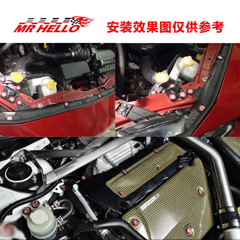 JDM Style Alluminio Fender Rondelle (10 pz/pacco) Rondelle E Bulloni Parafango Rondella Bulloni Della Targa di immatricolazione M6x20
