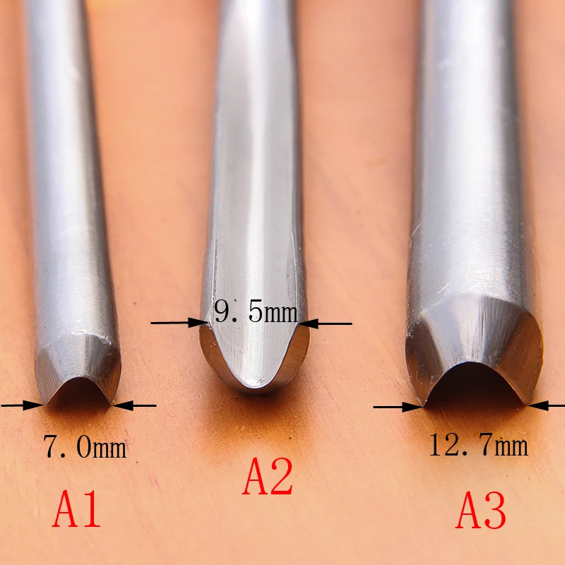 Cuchillo de acero de alta velocidad para carpintería, cincel redondo, herramienta de torneado de madera de 3 tamaños
