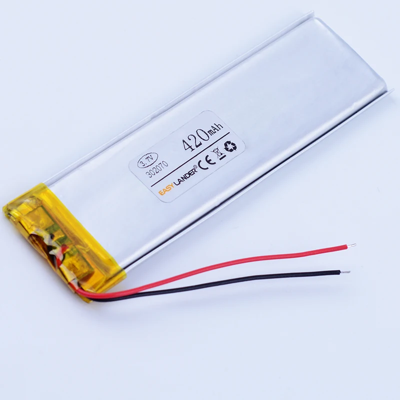 302070 3.7V 420mAh Rechargeable Lithium Li-ion Li Polymer Battery For mp3 DVR GPS PDA china clone 4G 4S andorid phone