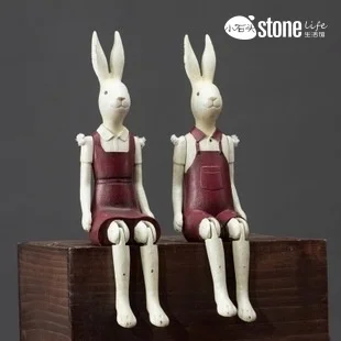 

ZAKKA style resin puppet rabbit Home Decoration Resin Crafts Wholesale American style animal ornaments