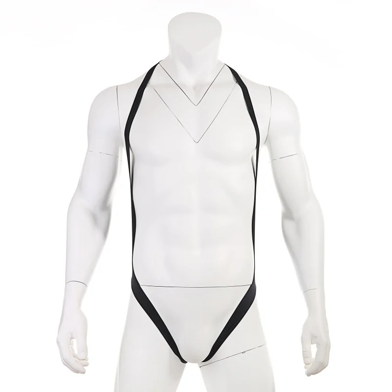 CLEVER-MENMODE Sexy Men Open Butt Bodysuit Lingerie Mankini Leotard Sexy Jumpsuit Wrestling Strap Costume Gay Shaper Erotic