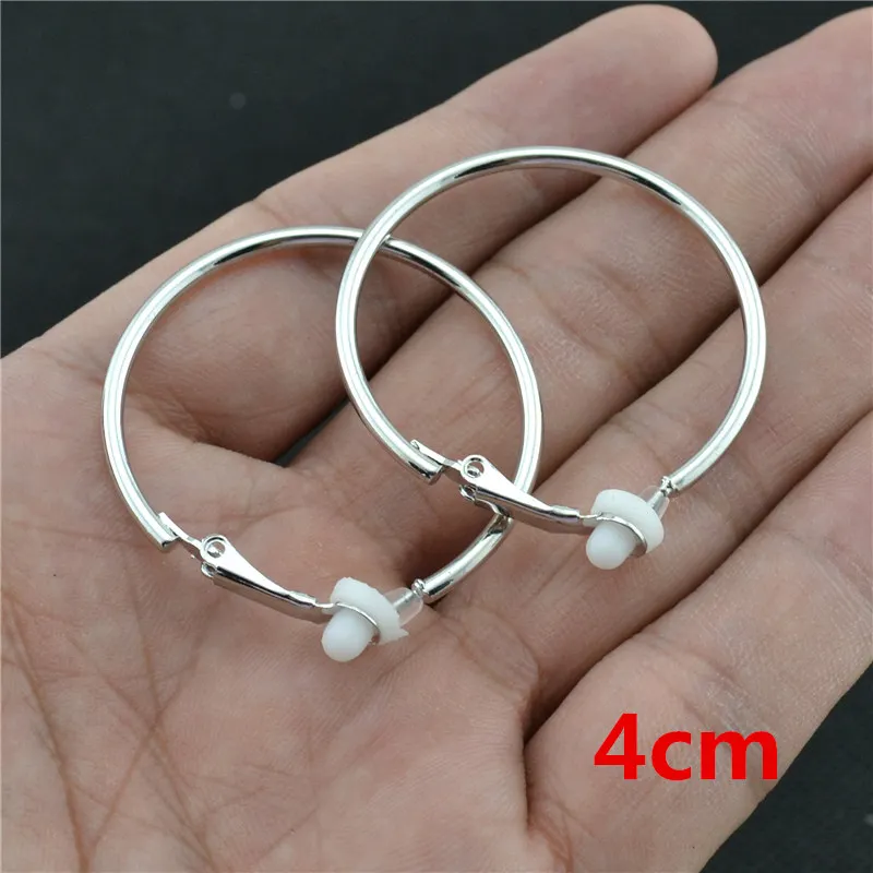 Clip-Ohrringe für Damen ohne Piercing, super groß, klein, großer Kreis, Roségold, Silber, Schwarz, Überzug, klassischer Trend, Übertreibung