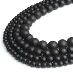 Wholesale 5 lots natural matte stone beads black agates onyx beads for jewelry making DIY bracelet Strand 15