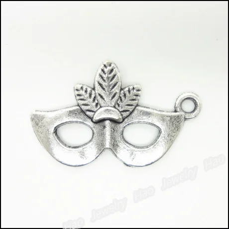 

50 pcs Vintage Charms Mask Pendant Antique silver Fit Bracelets Necklace DIY Metal Jewelry Making