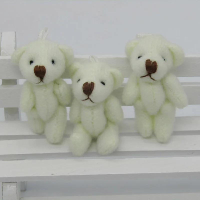 100pcs/lot Kawaii Small Joint Teddy Bears Stuffed Plush 3.5CM Toy Teddy-Bear Mini Bear Ted Bears Plush Toys Wedding Gifts 01301