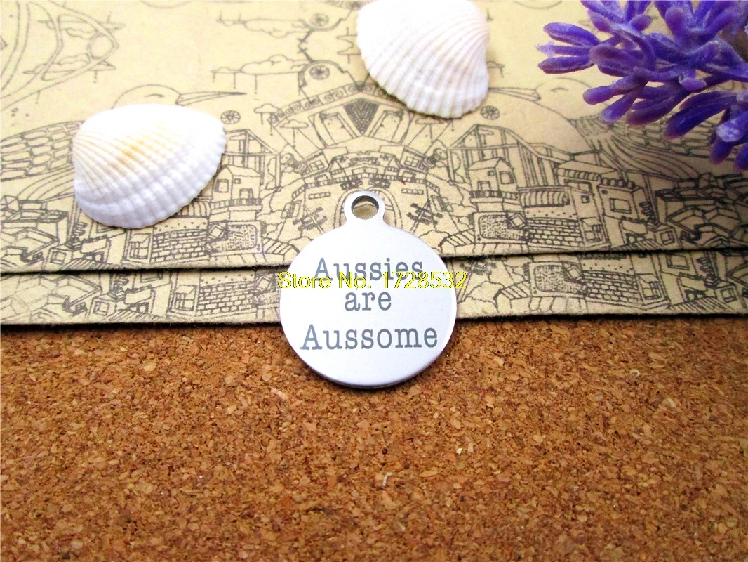 

20pcs--stainless steel charms " aussies are aussome" 5 style for choosing DIY Charms Pendants
