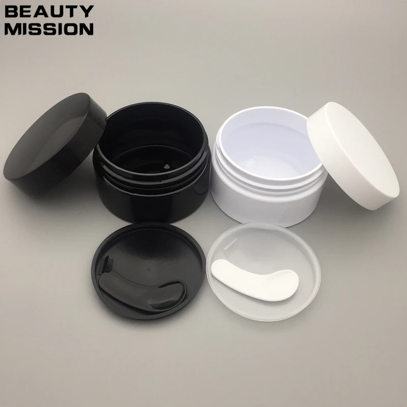 30pcs 100ml Black/White Cream Jars With Plastic Lid PET Jar Empty Cosmetic containers,100g Plastic Cream Case,Cosmetic jar