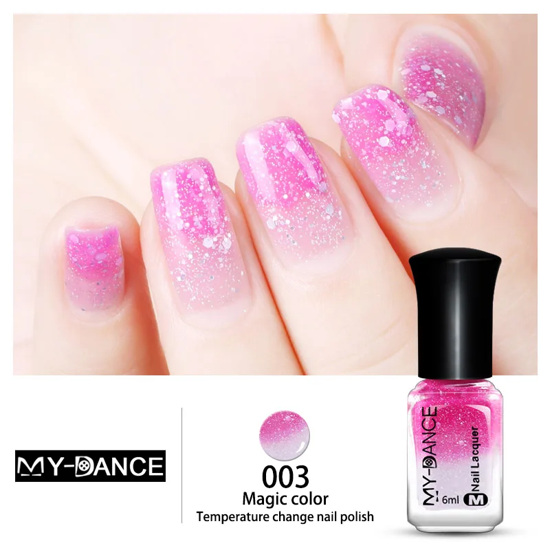 6ml Peelable gradient nail polish Colorful sequins Water-based Temperature Colour Changing Nail Polish Nail decoration