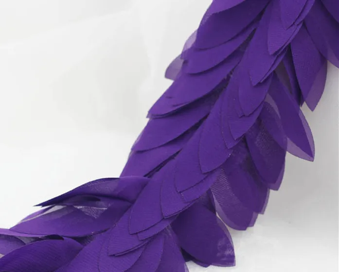 5 yards/lot  Leaves 3D Chiffon Flower Lace Boa Sewing Trims Fringe Lace Ribbon Bow accessories DIY Material