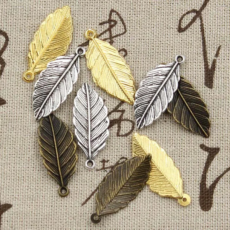 

15pcs Charms Leaf 31x12mm Antique Making Pendant fit,Vintage Tibetan Bronze Silver color,DIY Handmade Jewelry