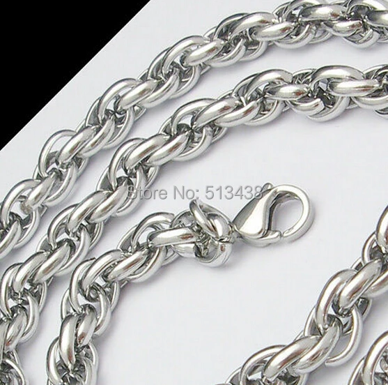 9mm wide 18''-40'' Choose Lenght Pure Stainless Steel Rope Twist  Chain Link Necklace  For  Men High Quality Jewelry