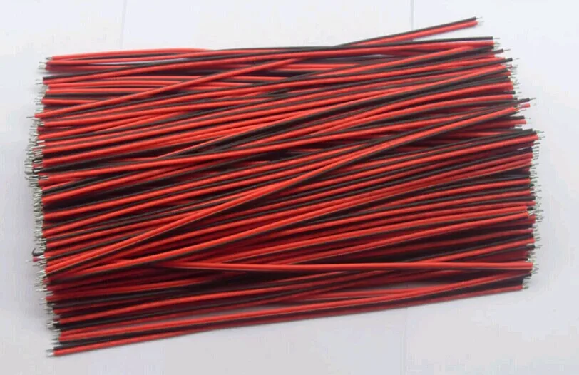 

New 22 AWG 2 Pin Single Color Led Strip Red/Black Connecting Wire 20cm DIY Cable+give 3M 5mm black shrink tube.