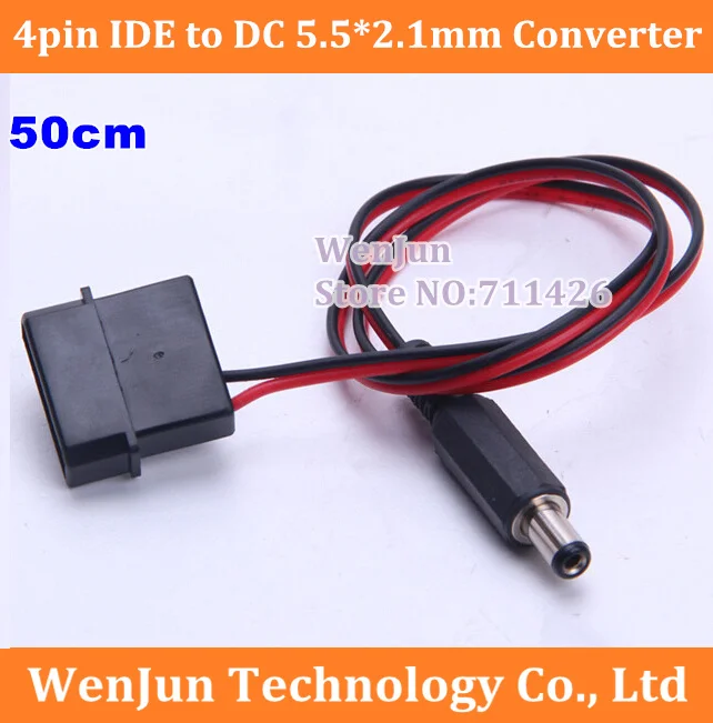 

Free Shipping 4pin IDE Molex to DC 5.5mm x 2.1mm Converter Adapter Power Supply Cable12V High Quality