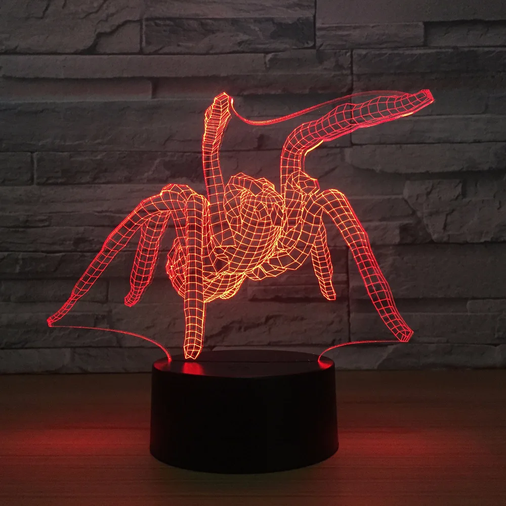 

New Spiders Acrylic Creative Usb 3d Night Light Christmas decorations gift for baby room lights Valentine's Day gift