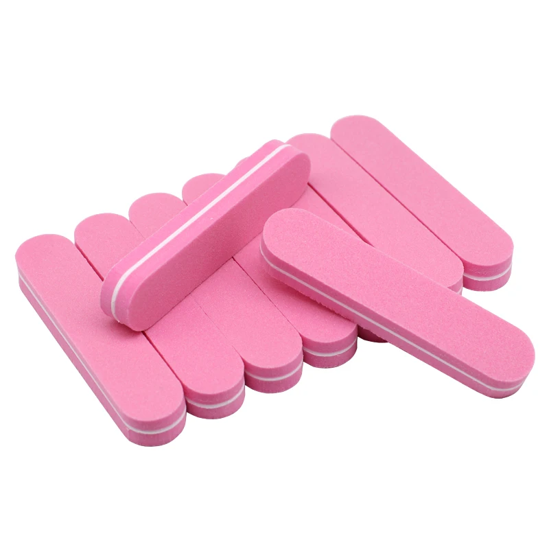 Mini limas de uñas de forma rosa, 100 piezas, esponja para esmalte de Gel UV, bloque de amortiguación, herramientas de manicura y pedicura