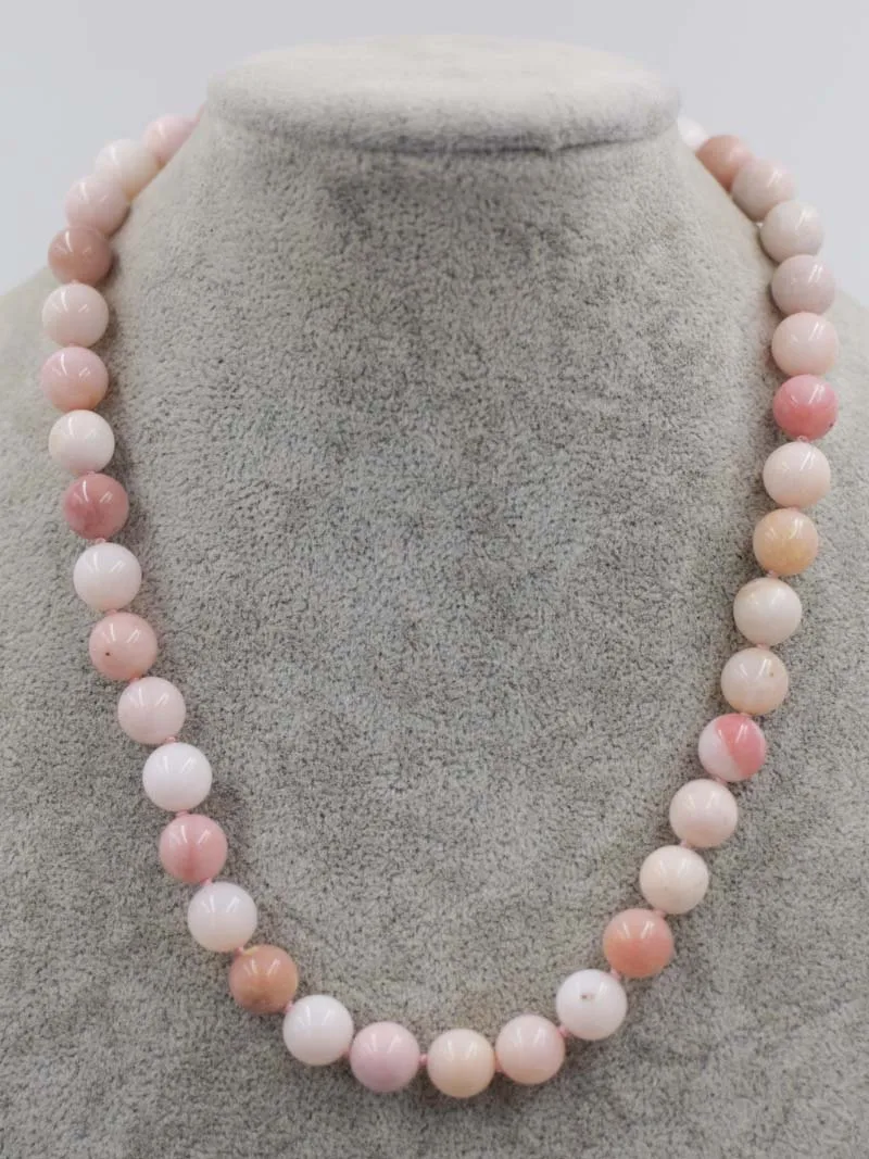 

pink opal stone 10mm round necklace 18inch wholesale bead discount gift hot