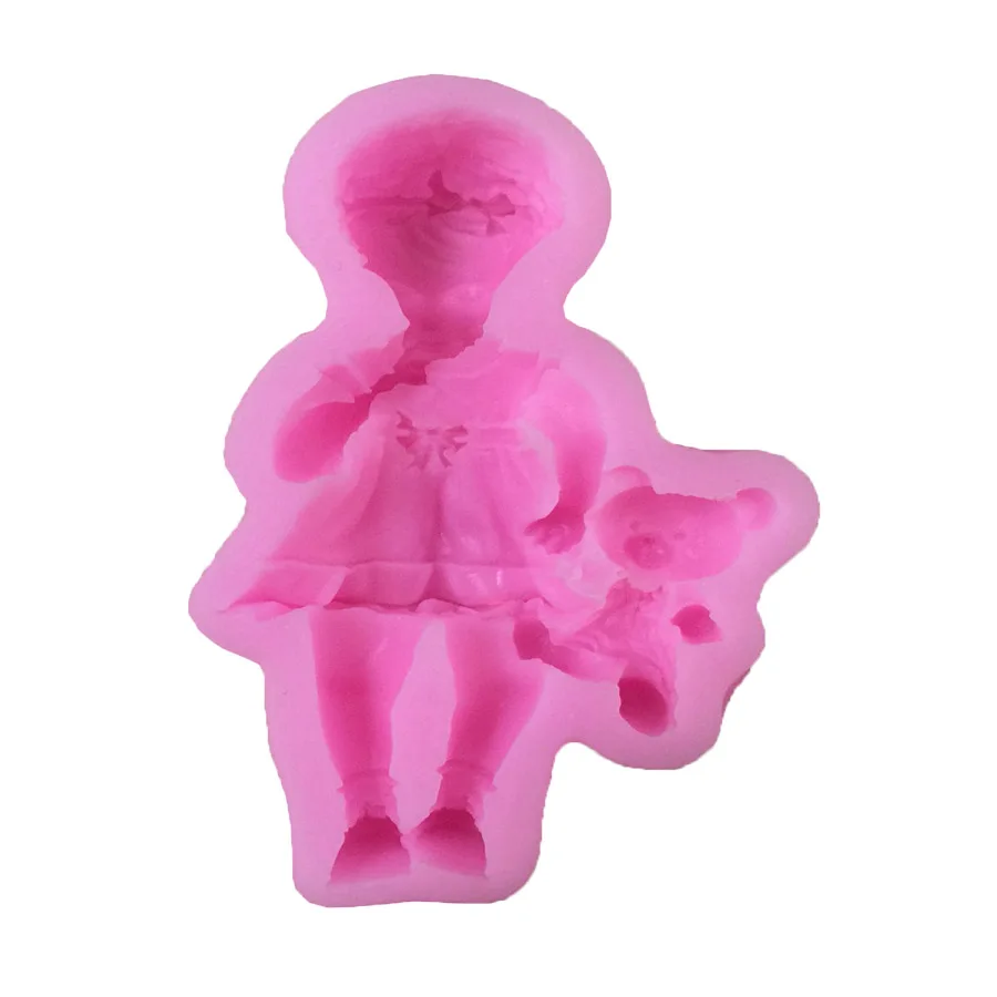 1PC 3D Boy Girl Silicone Cake Mold Baby Party Chocolate Cake Cake Decoration Tools Bakeware