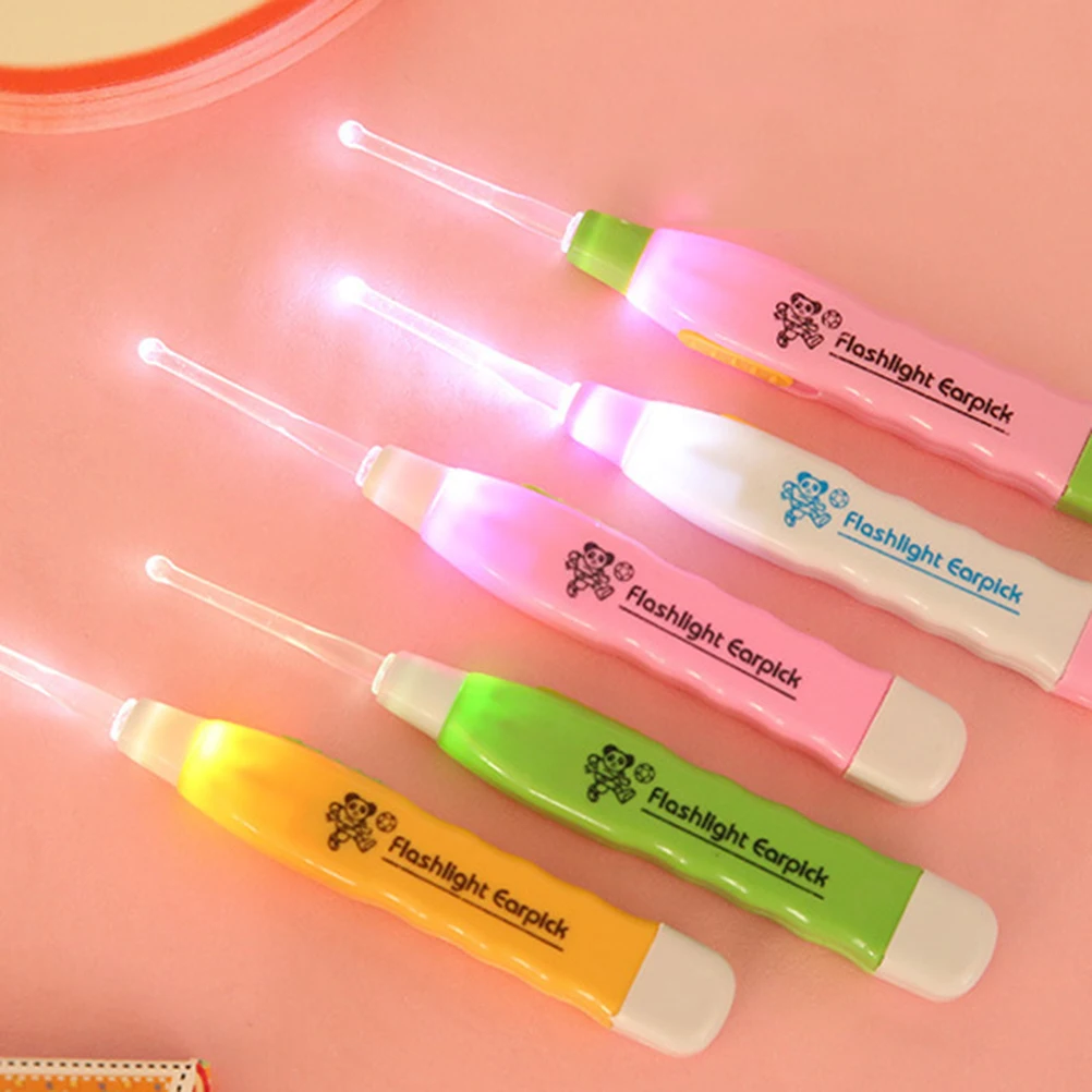 2017 Baby Care  Ear Spoon Light Child Ears Cleaning With Light Earwax Spoon Digging Luminous Dig Ear Syringe