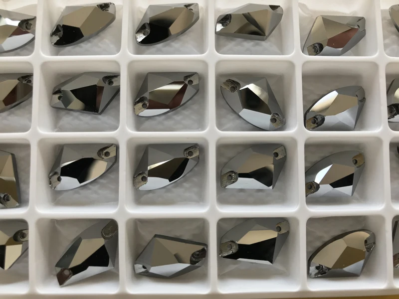 Yanruo 3256 galaktisch alle Größen Jet Hämatit auf Kristall Flatback Strass Stein Nähen Strass Perlen DIY nähen – Detail 4