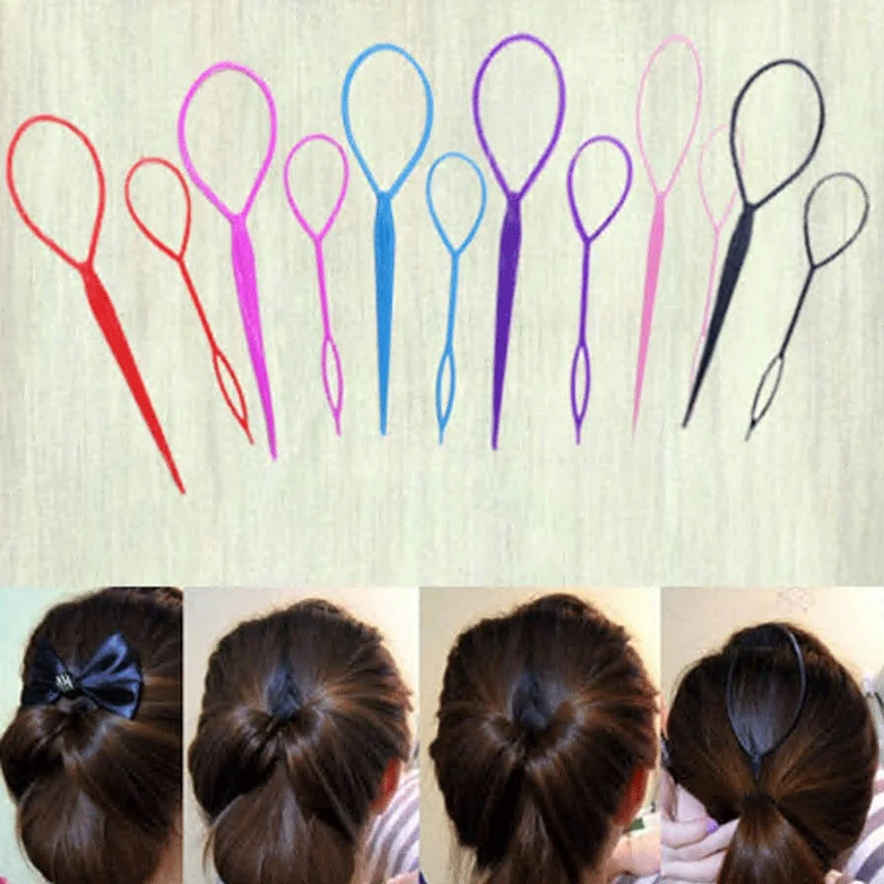 2pcs Fashion Topsy Tail Hair Braid Ponytail Hair Accessory Maker Styling Tool