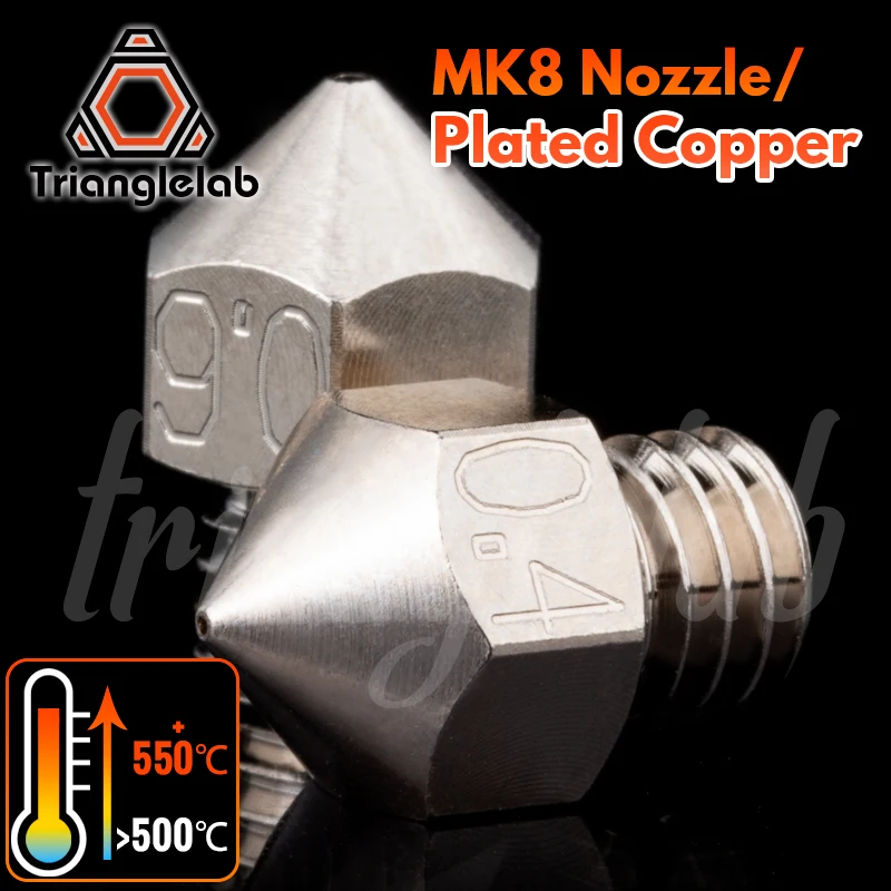 

Медное сопло с покрытием C Trianglelab MK8, прочная антипригарная высокопроизводительная резьба M6 для 3D-принтеров для CR10 Hotend ENDER3