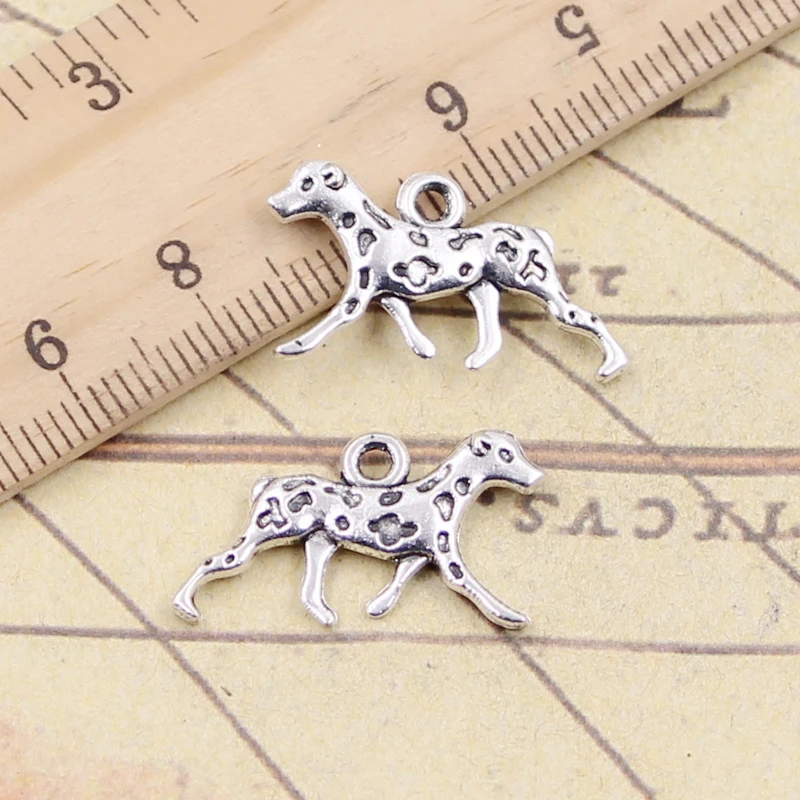 20pcs Charms Dog Dalmatians 13x25mm Tibetan Silver Color Pendants Antique Jewelry Making DIY Handmade Craft