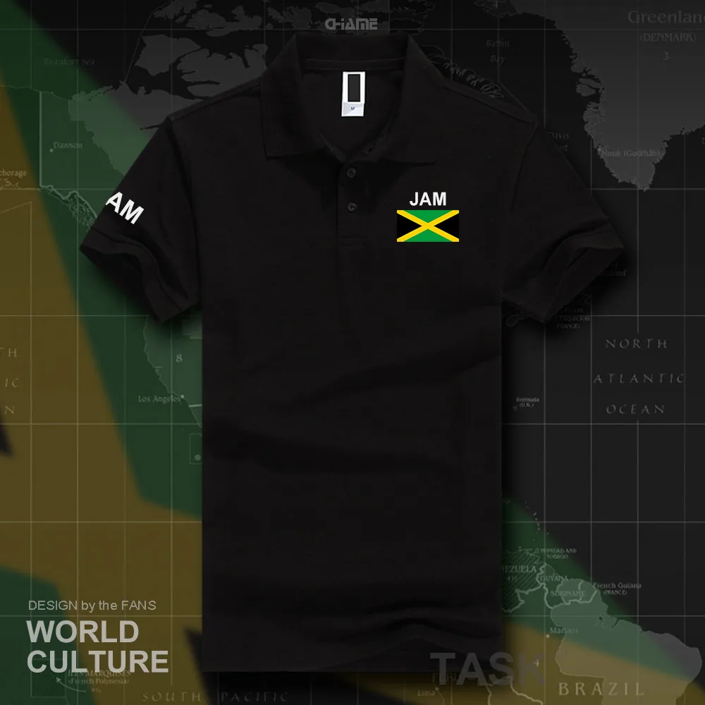 Jamaica polo shirts men short sleeve white brands printed for country 2017 cotton nation team flag new fashion JAM Jamaican image 6