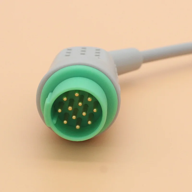 12P ECG EKG 3 leads cable and electrode leadwire for Schiller 2354,Bruker SM784/785,AHA/IEC Snap/Clip/Vet clip ECG accessories