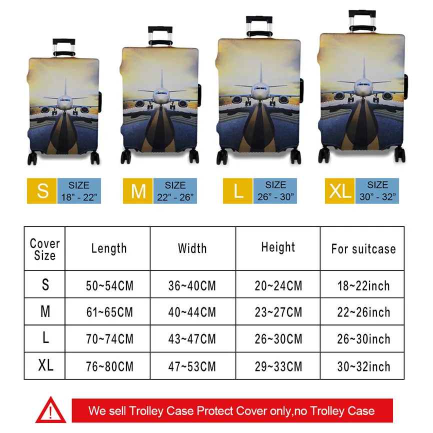 pattern Elastic Luggage Protective Cover Zipper Suit For 18-30 inch Trunk Case Travel Suitcase Covers Bags