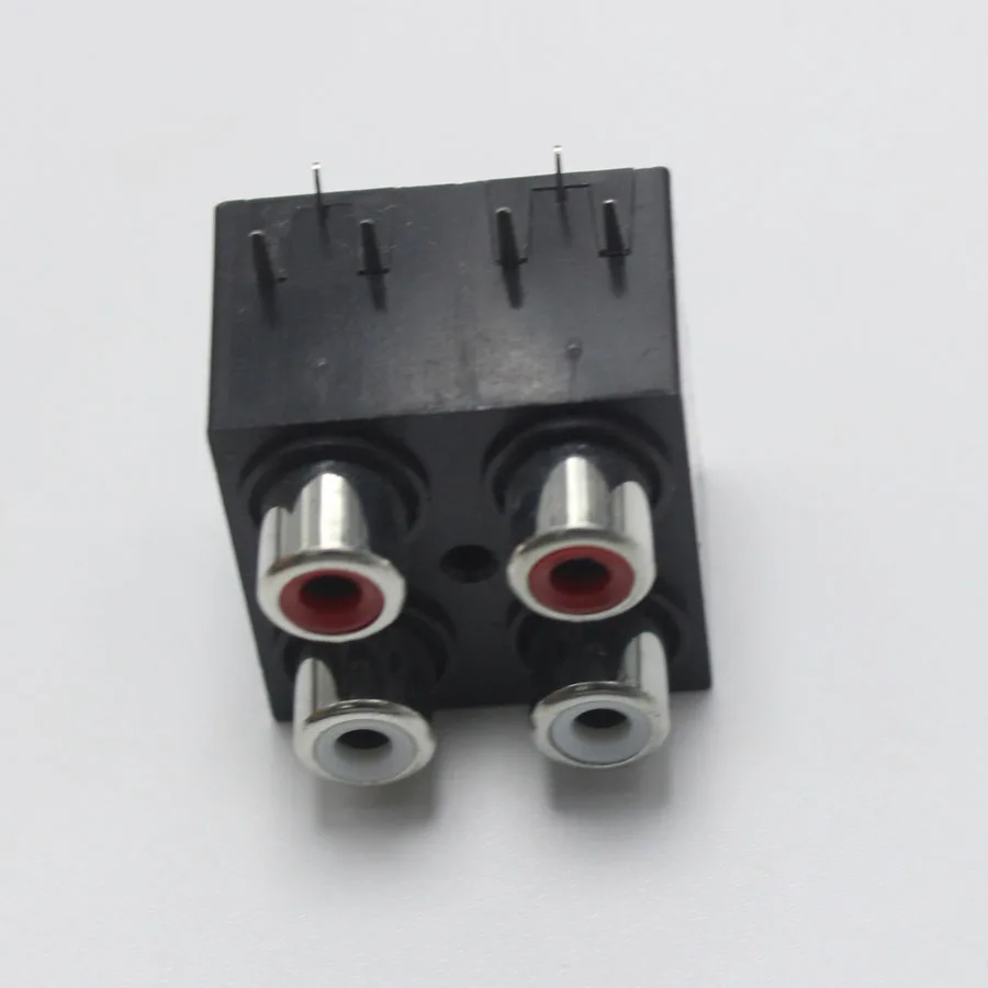 NinthQua 1ps RCA4-7 Socket 90 Degrees Pin AV Lotus jack Sealed Type AV4-8.4-7 4Pole Audio Connector