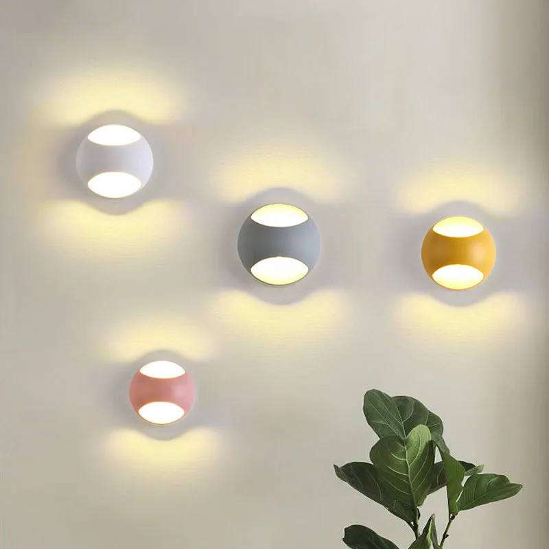 

Modern LED Wall Lamps Living Room Light Home Fixtures Indoor Wall Lights Chromatic Background Stair Mirror Night Lighting Lamps