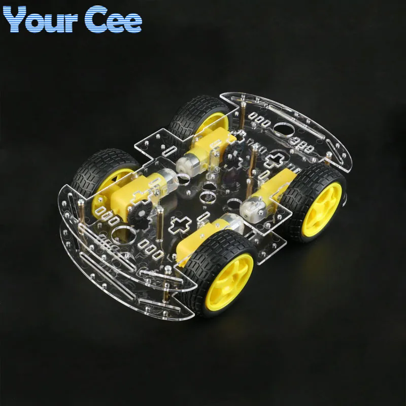 Motor Smart Robot Car Chassis DIY Kit Speed Encoder 4WD 4 Wheel Drive Car For Arduino