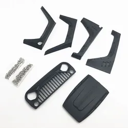 KYX Racing DIY Nylon Fender Hood Grille Set for 1/10 Rc Crawler Car Axial SCX10 II 90046 90047 Wrangler Body