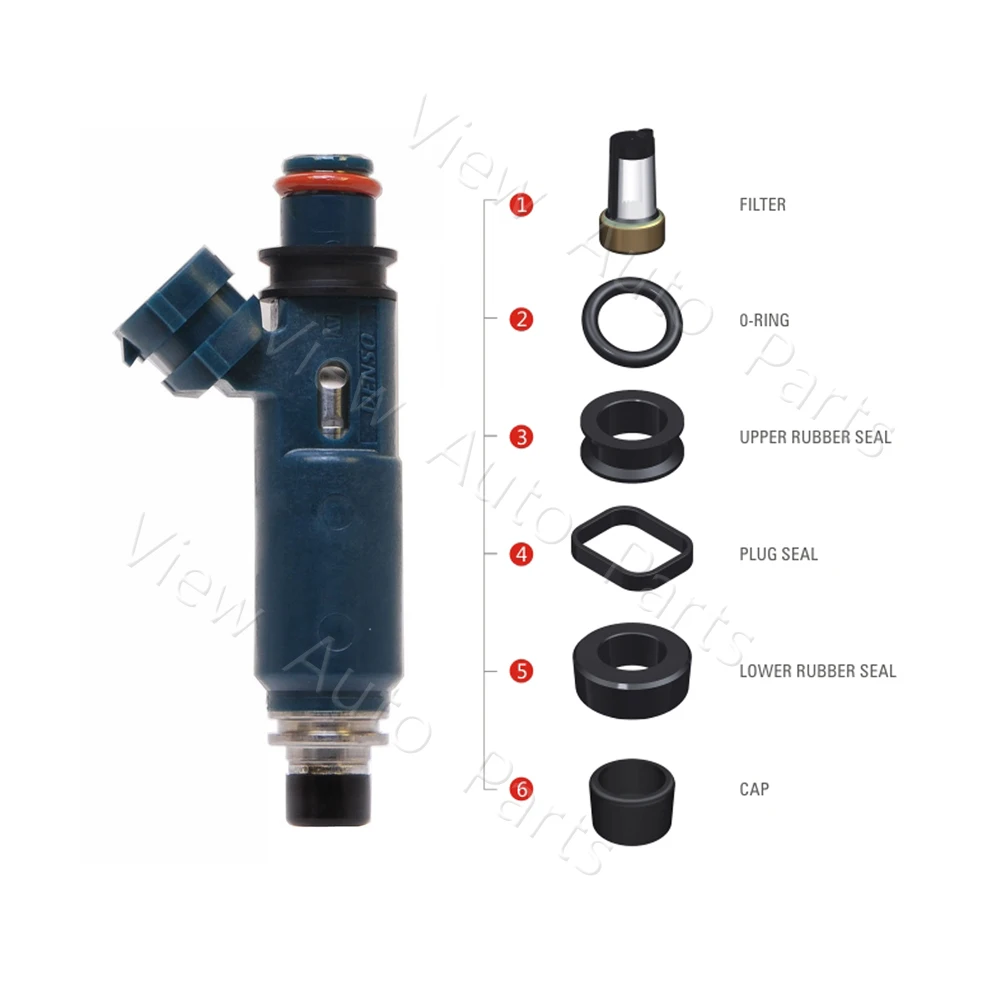 

10 комплектов для LEXUS TOYOTA V8 4,7 л OEM 232090 F010 Ремкомплекты топливных форсунок Микрофильтр Резиновое уплотнение Orings Пластиковая крышка VD-RK-0202