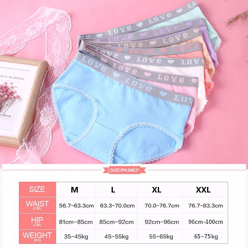 LANGSHA 7PCS/lot Panties Women lingerie Cute Cotton Panties Sexy Briefs Everyday Panties Plus Size Underwear Ladies Underpants