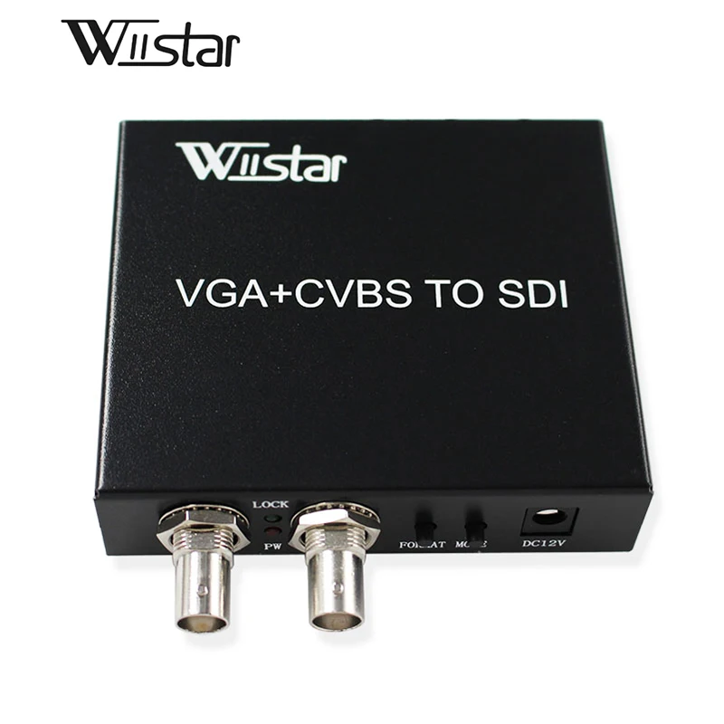 Wiistar VGA AV to SDI Converter Adapter Aideo Vonverter SCALER 1080P Image Processor Remote Control 1080p