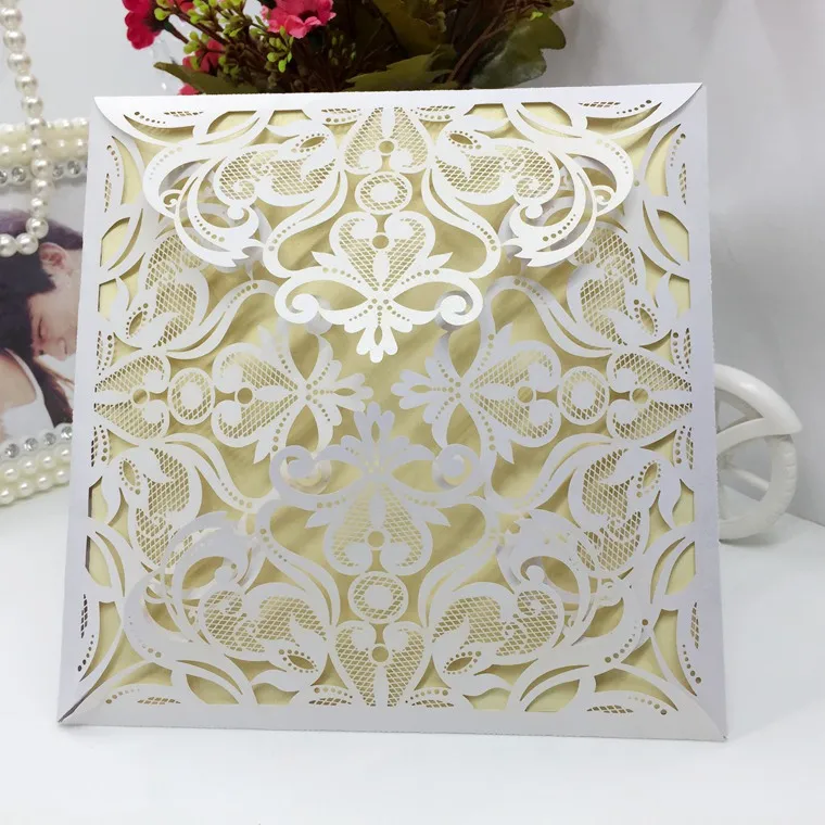 200pcs 150*150mm Invitation Card Greeding Birthday Cards Postcard For Wedding Party Q109