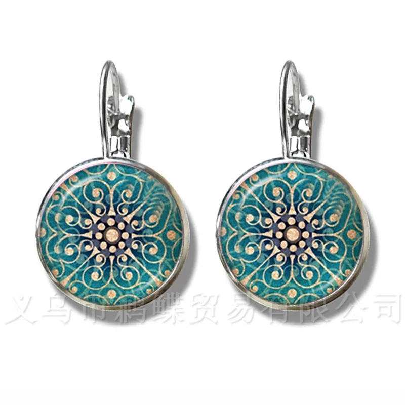 Metatron Cute Earrings Chakra Cosmic Energy Centres Charm Women Jewelry Beautiful Mandala Lotus Hinduism Stud Earrings Gift