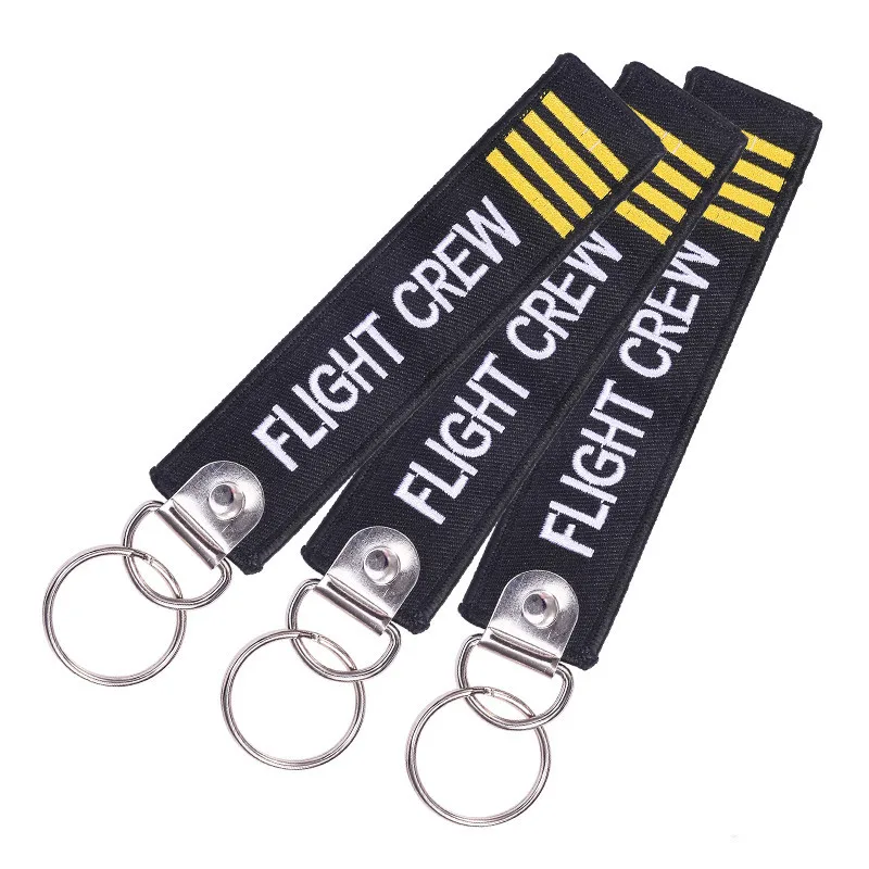 Flight Crew Keychain for Aviation Gift Promotion Christmas Gifts Keychains Luggage Tag Embroidery Crew Key Chain