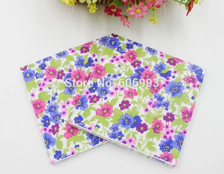 [RainLoong] Floral Paper Napkin Flower Festive & Party Supply Tissue Guardanapo Servilleta 33*33cm 1 pack (20pcs/pack) UF-48