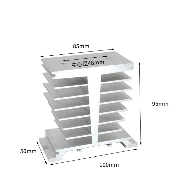 white 50*100*95 mm 60A single phase solid state relay SSR heat sink radiator