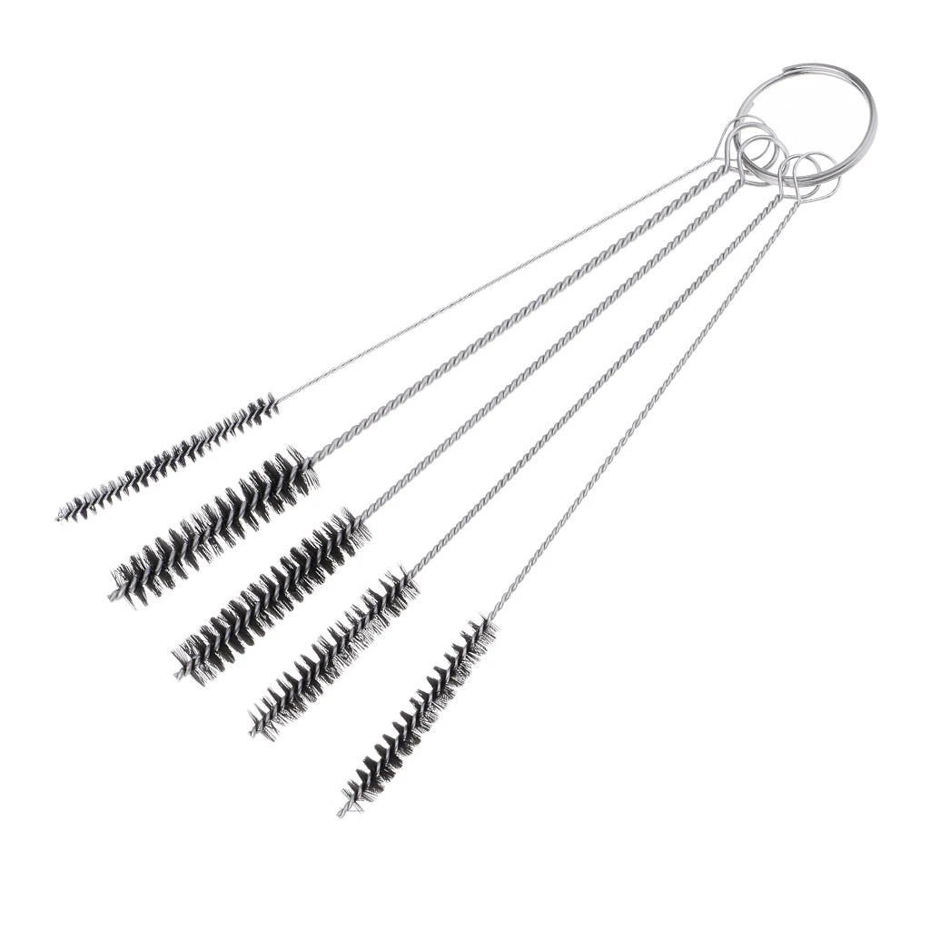 5 Pieces/set 5 Sizes Airbrush Spray Stainless Steel Nylon Cleaning Brush Kit Airbrush Cleaning Tools 2-5mm