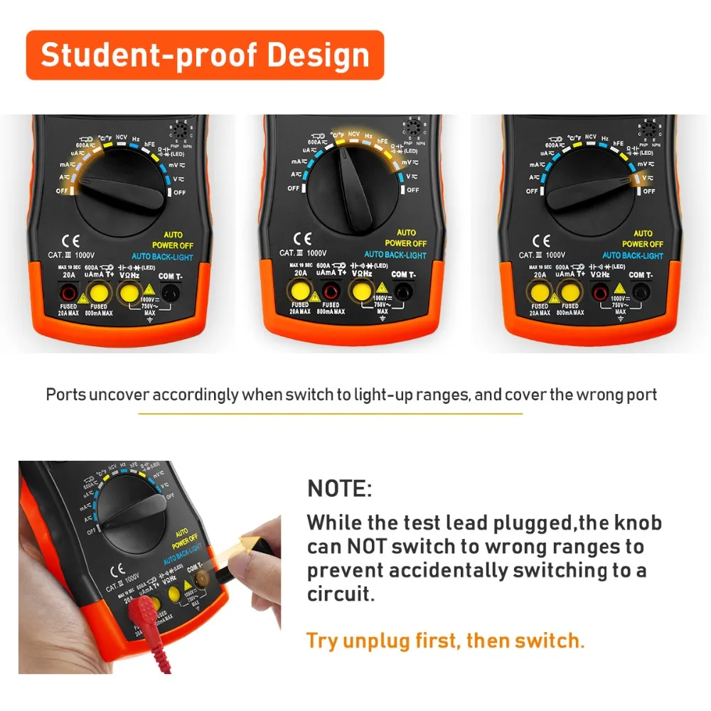 BTMETER BT-770N Digital Multimeter Auto/Manual Range Avometer Universal Meter 6000 Counts With Self-Locking Protection,NCV