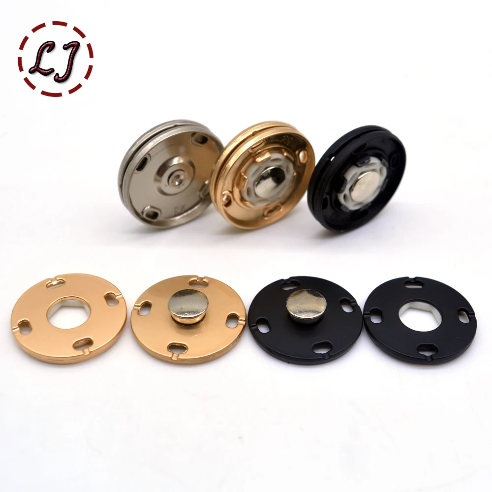 New High quality 10pcs/lot gold black big head Metal Snap Fasteners Press Button for suit jacket clasp mink coat accessories DIY