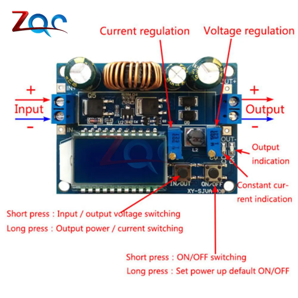 35W DC 5.5-30V to 0.5-30V Digital LCD Display Automatic Step up down Buck Boost Converter Power Supply Module Adjustable Board