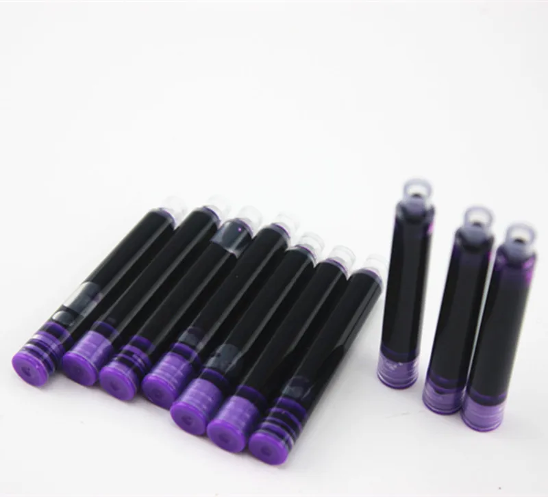 Wholesale Price 30PCS Disposable violet  Fountain Pen Ink Cartridge Refills Length Fountain Pen Ink Cartridge Refills