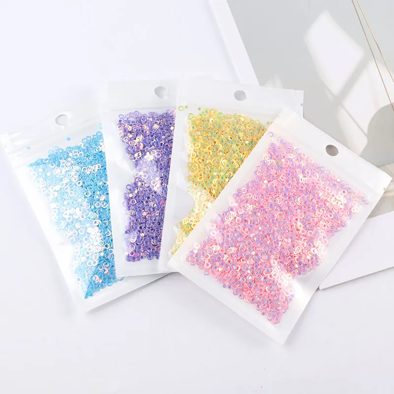 Mix Macaroon Colors 10g/Lot 3mm Ring Dot Shape Nail Sequins DIY Nails Glitter Paillettes Sequin For Slime Craft High Quality