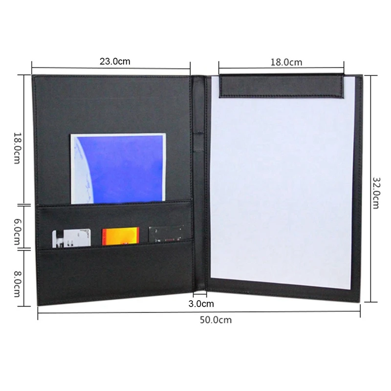 Pu Kulit A4 Menulis Clipboard Bisnis Notepad Klip Papan Pertemuan Konferensi Dokumen Organizer Folder File Kertas Melanjutkan S