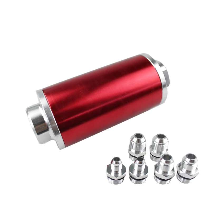 RASTP-Aluminum High Flow Fuel Filter with 100 Micron Element Steel High Pressure Performance With 3 Fittings RS-FP002